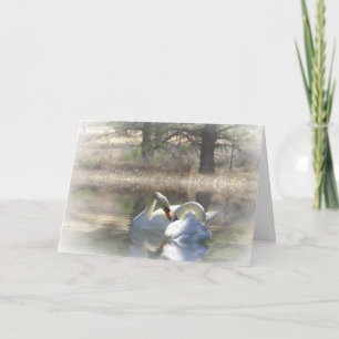 Carte de Joyeux Noël de cygnes