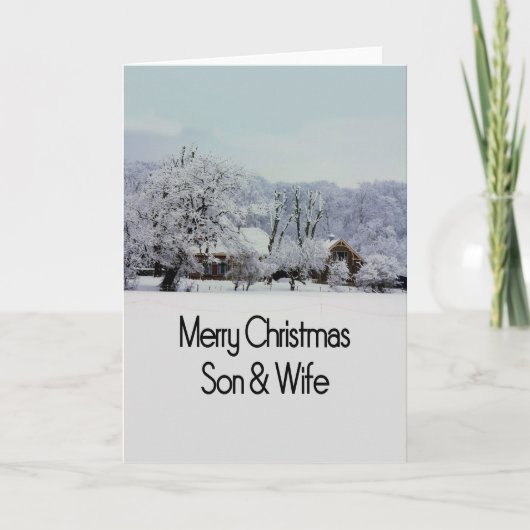 carte de Joyeux Noël de fils et d'épouse (Devant)