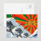 Carte de Joyeux Noël - grande vague 01 d'Ukyoe (Devant / Derrière)