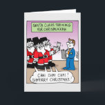 Carte de Joyeux Vacances - Chrismukkah Santa Claus<br><div class="desc">Envoyez vos voeux de Joyeux Channukah et Noël à votre famille,  vos amis et vos collègues avec un dessin de John Kron sur Kronicles.</div>