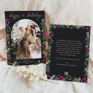 Carte de Joyeux Vacances Moody Rose Foliage
