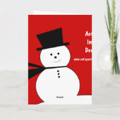 Carte de Joyeux Vacances Snowman (Dos)