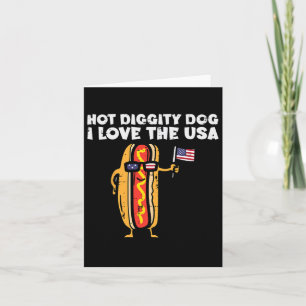 Carte De juillet Hotdog Hot Diggity Dog Patriotique Femm