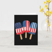 Carte De Juillet Popsicles Femmes Patriotique Quart Juil (Fleur jaune)