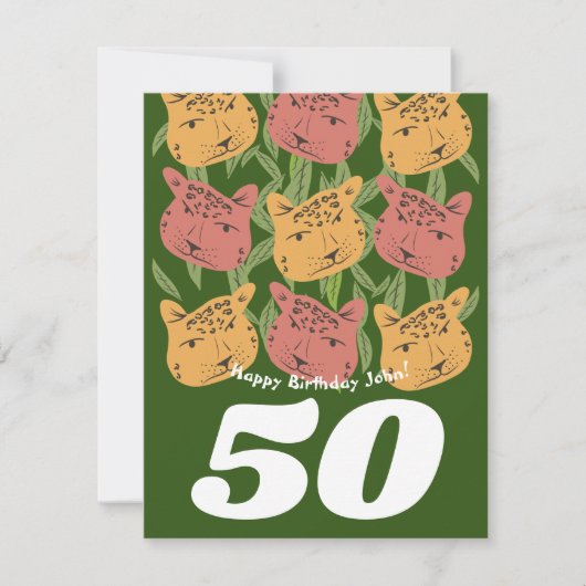 Carte de jungle de chat léopard d'anniversaire sau (Devant)