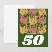 Carte de jungle de chat léopard d'anniversaire sau (Devant / Derrière)