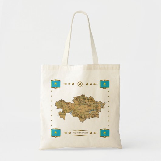 Carte de Kazakhstan + Sac de drapeaux (Devant)