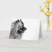 Carte de Keeshond (Fleur jaune)