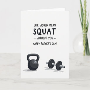 Carte de kettlebell pour la fête des pères cool