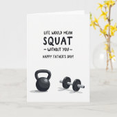 Carte de kettlebell pour la fête des pères cool (Fleur jaune)