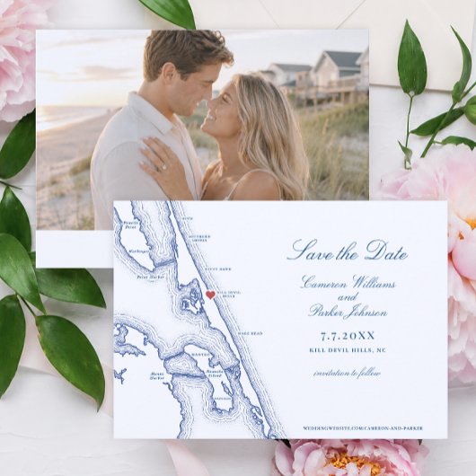 Carte de Kill Devil Hills NC pour mariage Navy Out