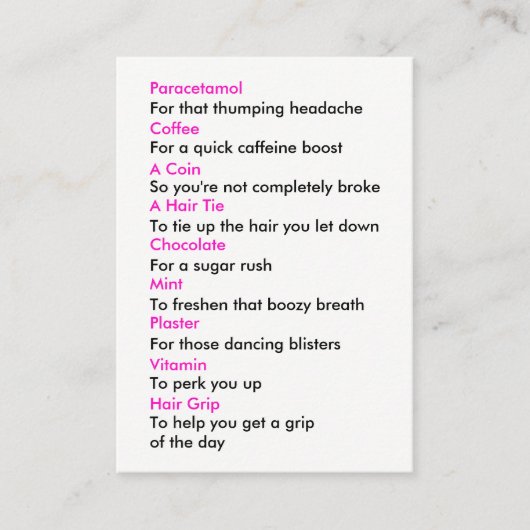 Carte de kit de survie à faire soi-même (Devant)