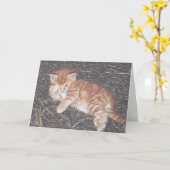 Carte de Kitten Feral Tabby Orange (Fleur jaune)