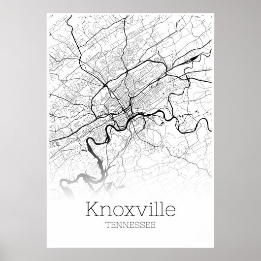 Carte de Knoxville - Tennessee - Poster de carte d (Devant)