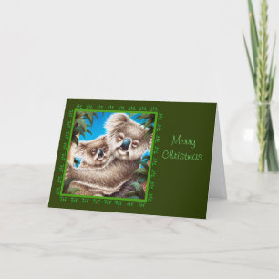 Carte de koala et de Noël de bébé
