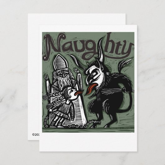 Carte de Krampus "méchant" (Devant / Derrière)