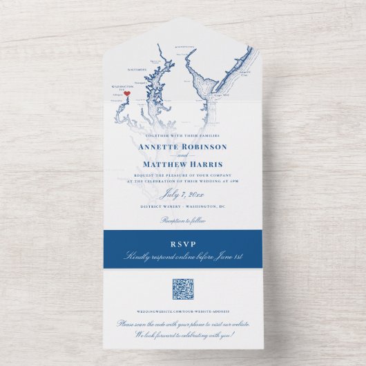 Carte de la baie de Chesapeake Washington DC Code  (À l'intérieur)