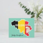 Carte de la Belgique, drapeau, Père Noël et Zalig (Debout devant)