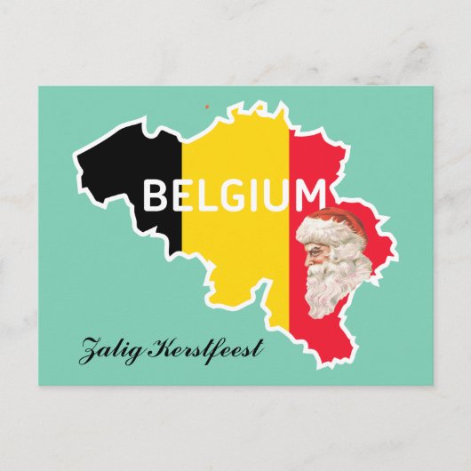 Carte de la Belgique, drapeau, Père Noël et Zalig (Devant)