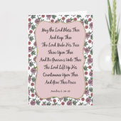 Carte de la bénédiction aaronique à bordure de ros (Devant)