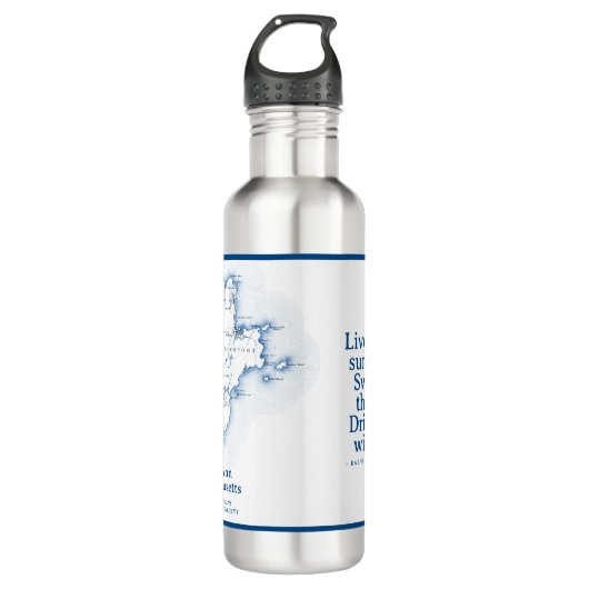 Carte de la bouteille d'eau du Massachusetts du Ca (Devant)