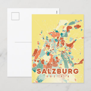 Carte de la capitale autrichienne Salzbourg