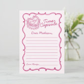 Carte de la capsule temps de gâteau de la coquette (Debout devant)