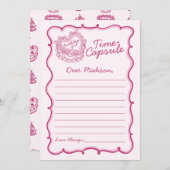 Carte de la capsule temps de gâteau de la coquette (Devant / Derrière)