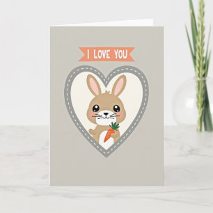 Carte de la carotte de lapin je t'aime
