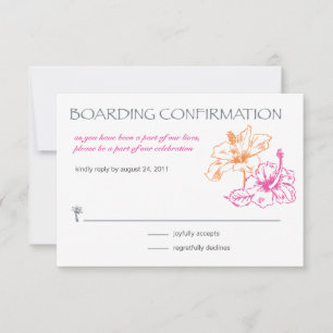 Carte de la carte d'embarquement RSVP