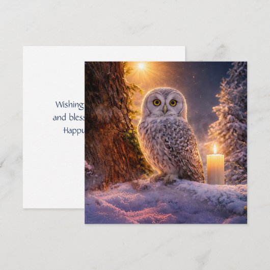 Carte de la Chouette du solstice d'hiver dans la n (Devant / Derrière)