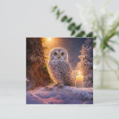 Carte de la Chouette du solstice d'hiver dans la n (Debout devant)