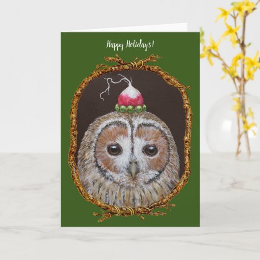 carte de la chouette hulotte (Fleur jaune)