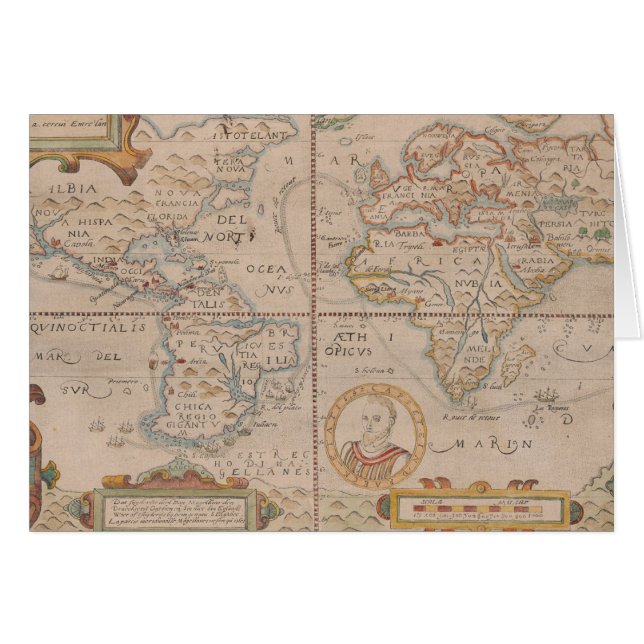 Carte de la circumnavigation de Drake du globe (Devant horizontal)