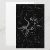 Carte de la constellation des Gémeaux gravée par H (Devant / Derrière)