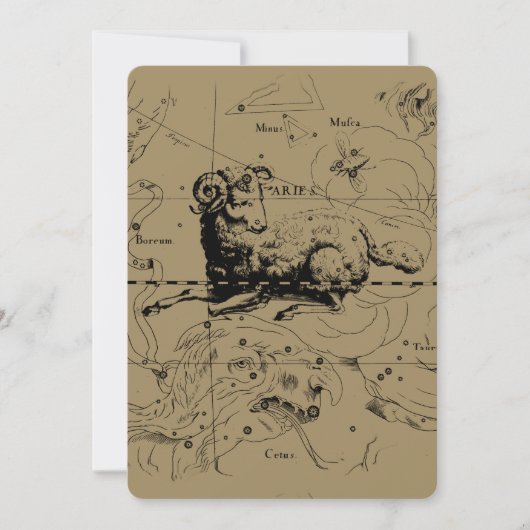 Carte de la constellation du Bélier gravée par Hev (Devant)