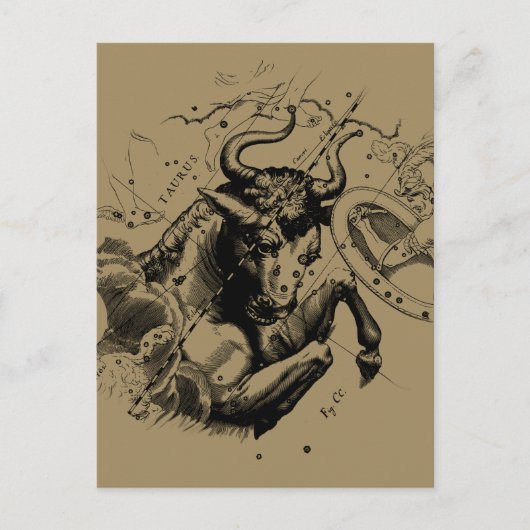 Carte de la constellation du zodiaque du Taureau H (Devant)