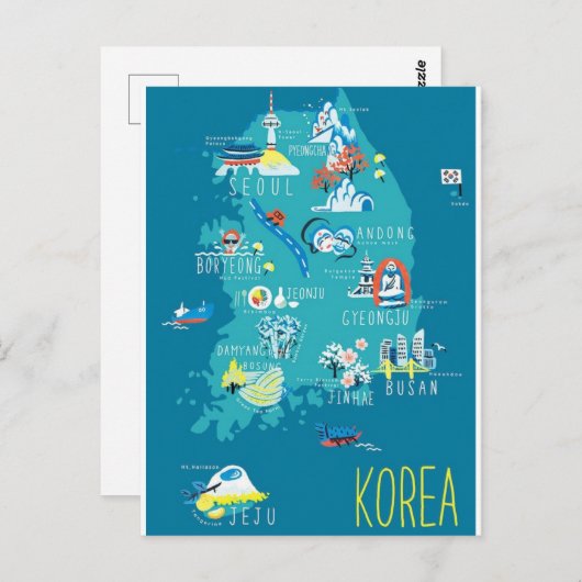 Carte de la Corée du Sud (Devant / Derrière)