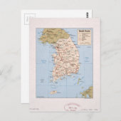 Carte de la Corée du Sud (1989) (Devant / Derrière)