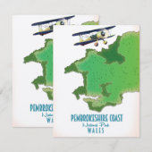 Carte de la côte de Pembrokeshire (Devant / Derrière)