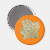 Carte de la Côte d'Ivoire Magnet (Recto/Verso)