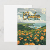 Carte de la côte Pacifique Cambria California Popp (Devant / Derrière)