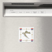 Carte de la Croatie + Magnet des drapeaux (In Situ (Lave-vaisselle))