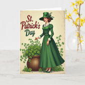 Carte de la Dame verte de la Saint-Patrick (Fleur jaune)