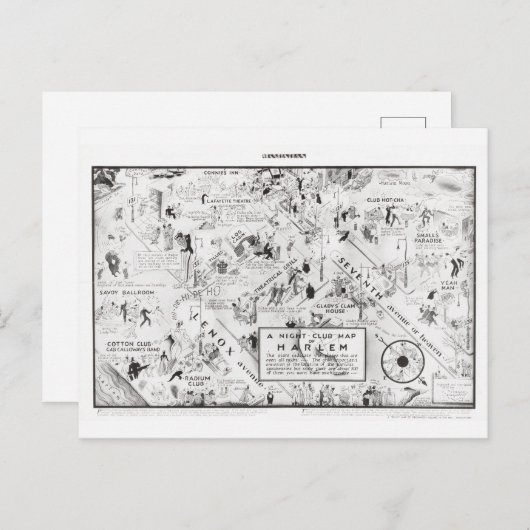 Carte de la discothèque de Harlem, 1933 (Devant / Derrière)