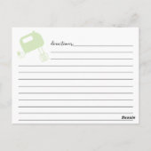 Carte de la douche nuptiale verte lettres mainRece (Dos)