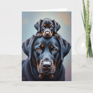 Carte de la famille canine aimante