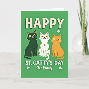 Carte de la famille de chats aux taches vertes