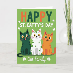 Carte de la famille de chats rayés