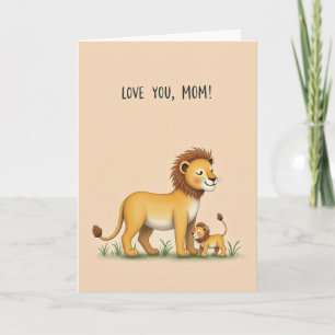 Carte de la famille des lions "Nous t'aimons Maman